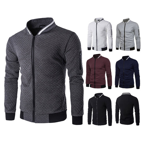 Herren modische Steppjacke mit durchgehendem Reißverschluss und Strukturdesign EB