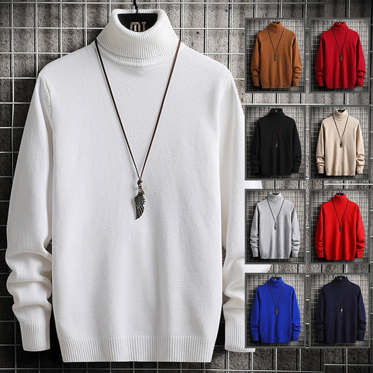 Herren nan hochwertiger Thermo-Rollkragenpullover aus Baumwollmix mit weichem Griff und gerippten Bündchen EB
