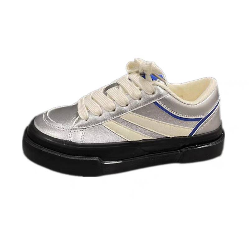 Damen Modische Sneakers mit glänzendem Obermaterial und dämpfender Sohle EB