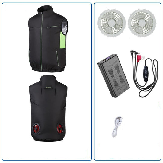 Unisex nan leichte Kühlweste mit integrierten Lüftern, Powerbankfach und atmungsaktivem Mesh EB