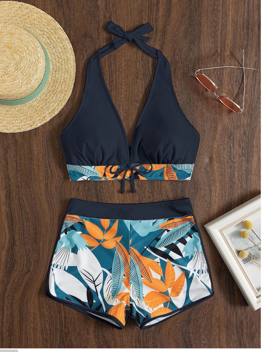 Damen Sportliches Bikini-Set mit verdecktem Bauch EB