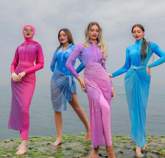 Damen Modischer Schwimmanzug mit Hijab EB
