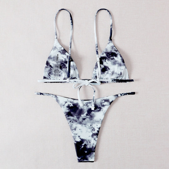 Damen Triangel-Bikini mit Raffung und verstellbaren Trägern EB