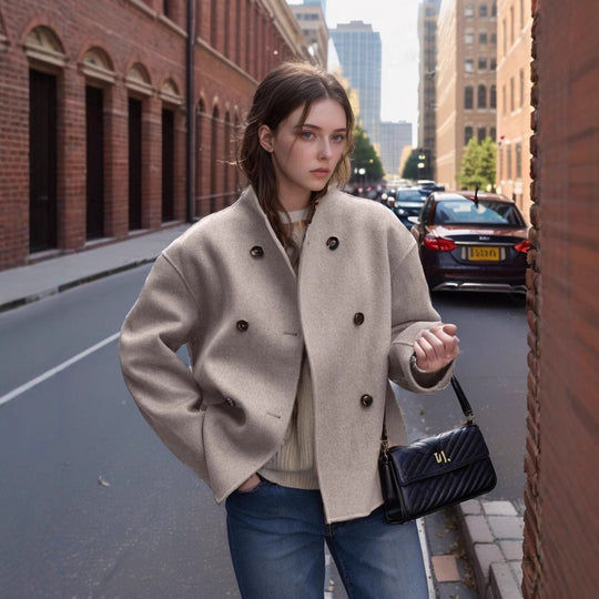 Damen modische Oversized Blazerjacke EB