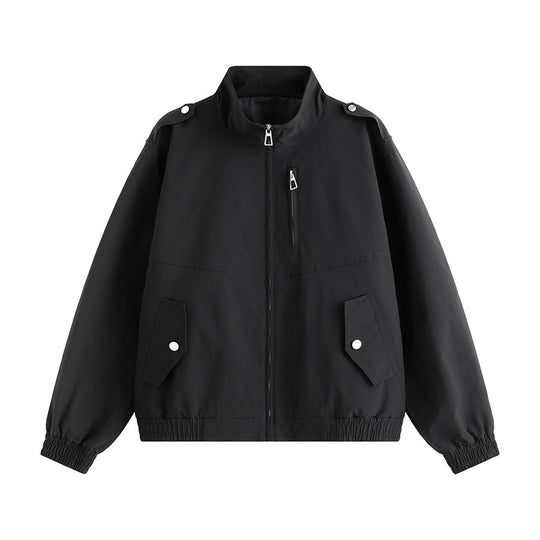 Herren praktische Freizeitjacke mit hohem Kragen und seitlichen Eingrifftaschen EB
