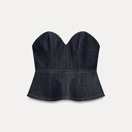 Damen Jeansblazer im modernen Look mit tailliertem Schnitt und praktischen Taschen EB
