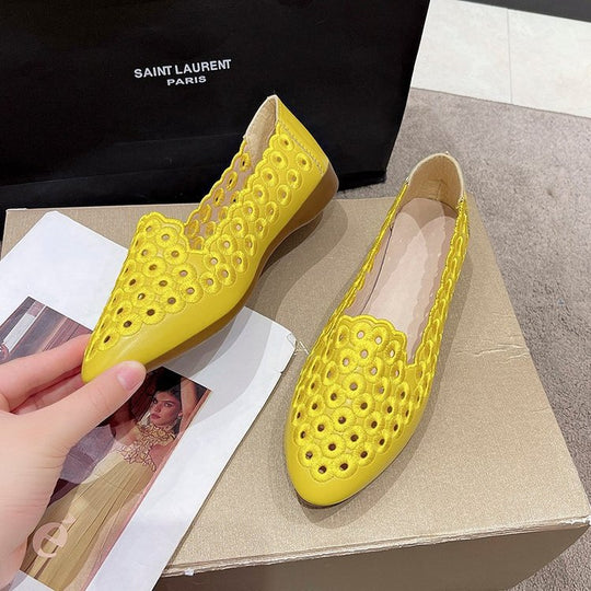 Damen Elegante Slipper mit atmungsaktiver Lochmuster-Oberfläche EB