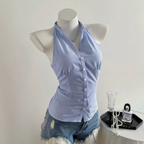 Damen Haltertop mit elegantem Streifenmuster EB