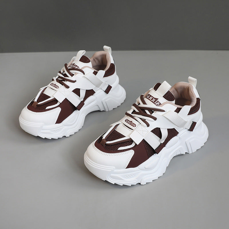 Damen modische Chunky Sneakers mit atmungsaktivem Obermaterial und dämpfendem Profil EB