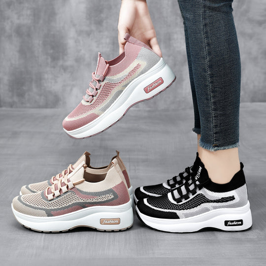 Damen nan gestrickter Sockensneaker mit ergonomischer Komfortsohle und dämpfender Plateauzwischensohle EB