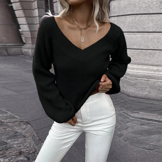 Damen V-Ausschnitt Pullover EB