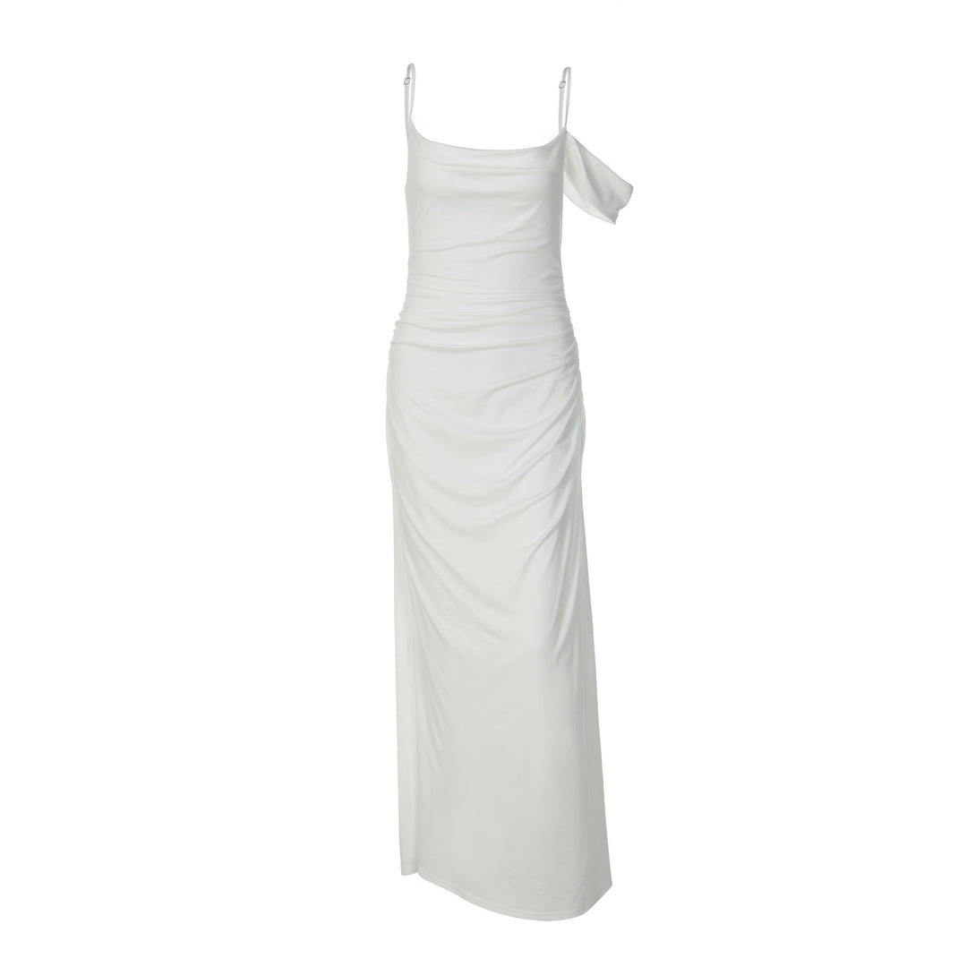 Damen Elegantes bodenlanges Kleid mit einzigartiger Drapierung EB