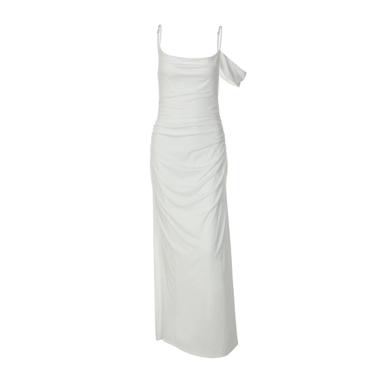 Damen Elegantes bodenlanges Kleid mit einzigartiger Drapierung EB