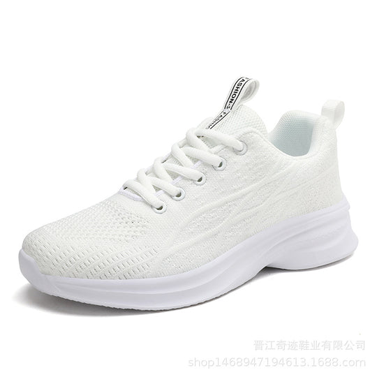 Damen Sportliche Knit-Sneaker mit atmungsaktiver Mesh-Oberfläche und rutschfester Sohle EB