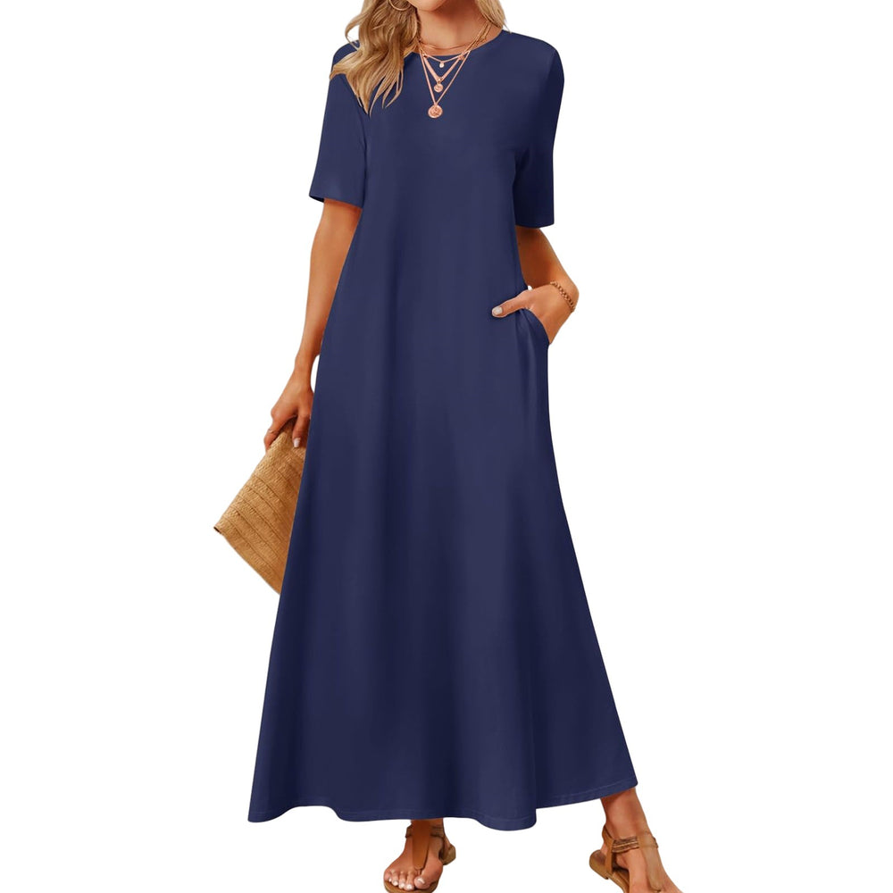Damen Maxikleid mit lässigem Schnitt und praktischen Taschen EB