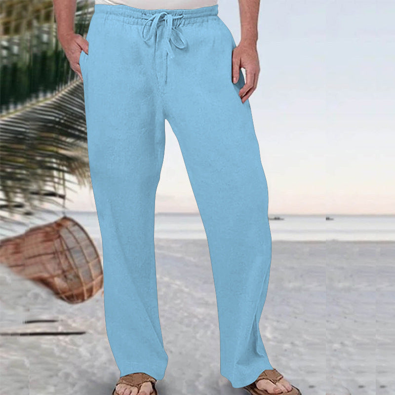 Herren nan weiche Loungehose aus Baumwolljersey mit elastischem Tunnelzugbund und seitlichen Eingrifftaschen EB