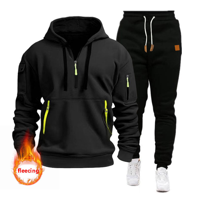 Herren Sportliches Hoodie-Set mit funktionalen Taschen und atmungsaktiven Eigenschaften EB