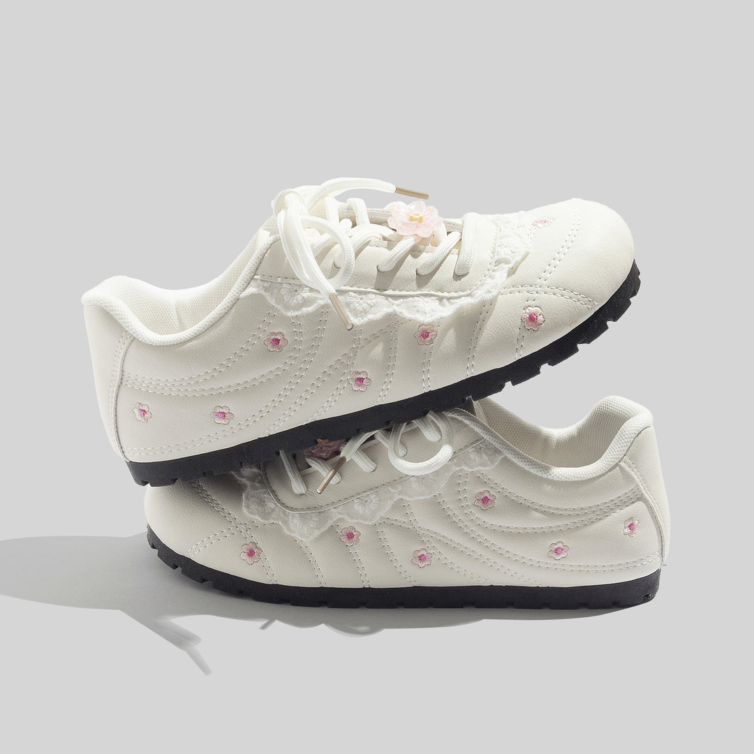 Damen Sneakers mit floralem Design und komfortabler Sohle EB