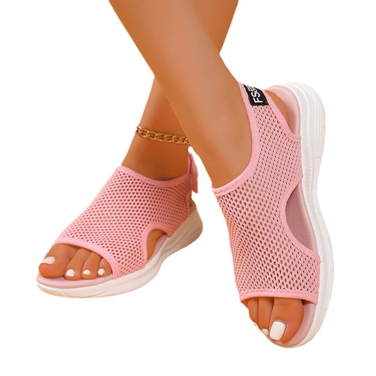 Damen Fußfreundliche Mesh-Sandalen mit offenem Zehenbereich und rutschfester Sohle EB
