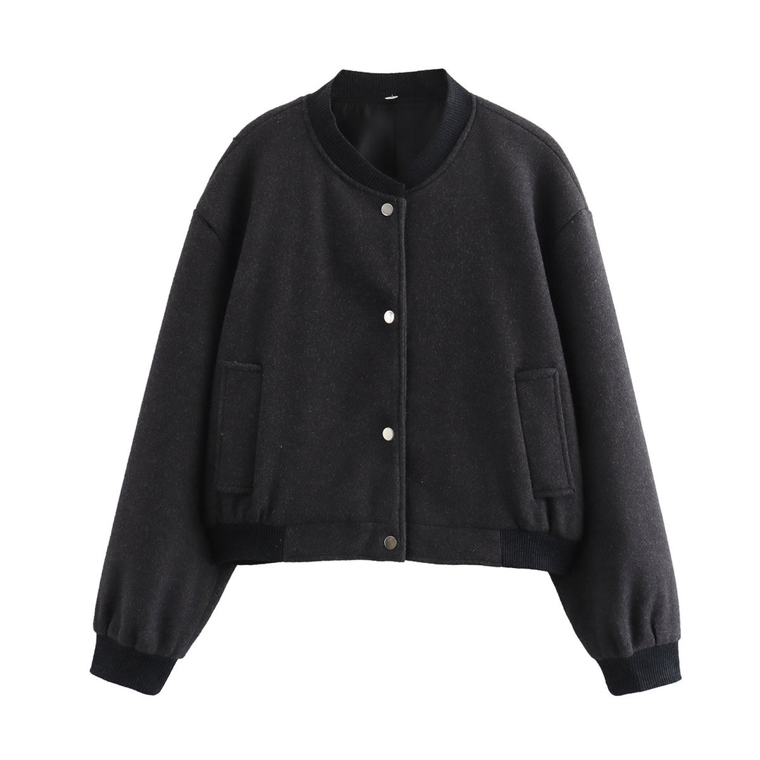 Damen modische Übergangsjacke mit elastischen Bündchen und praktischen Pattentaschen EB