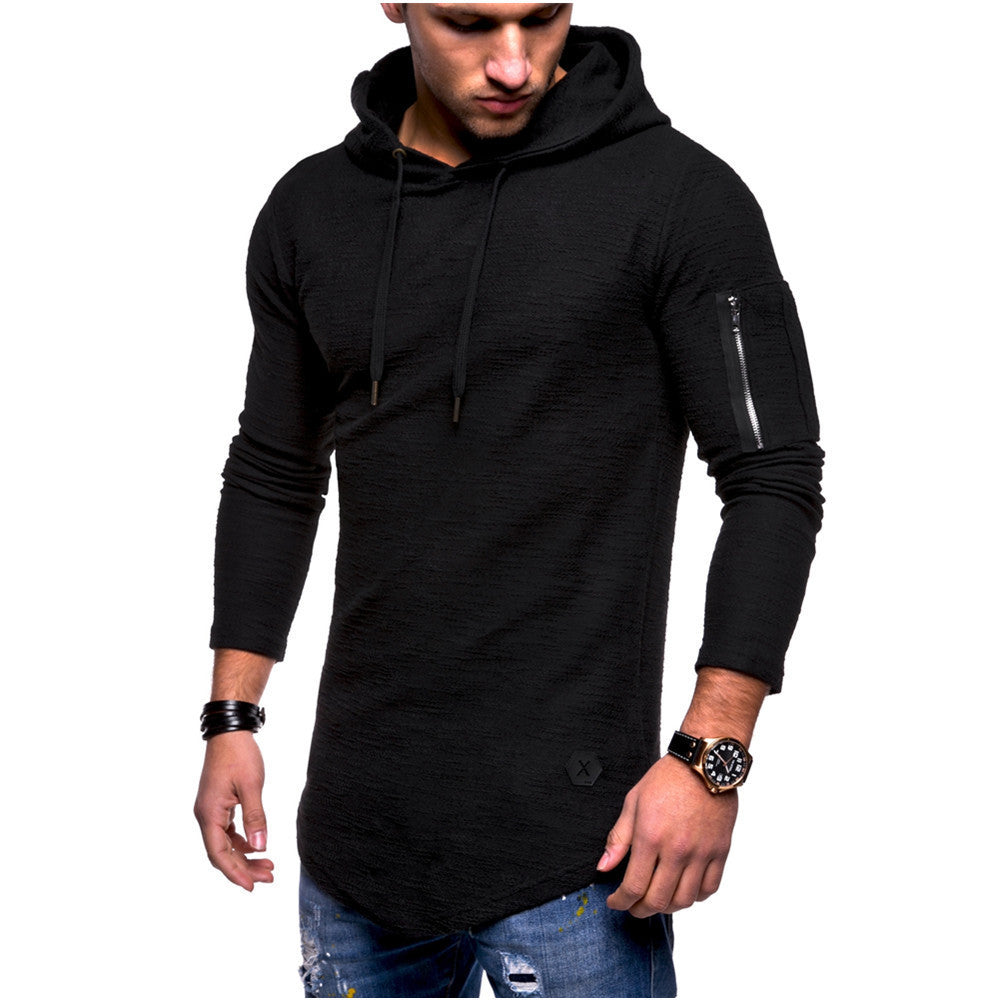 Herren lässiger Kapuzenpullover mit modischem Reißverschluss EB