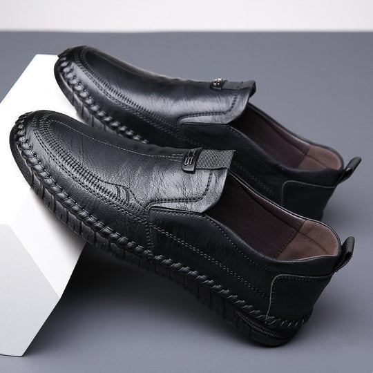 Herren elegante Slip-On Freizeitschuhe aus weichem Leder Heidi Mode