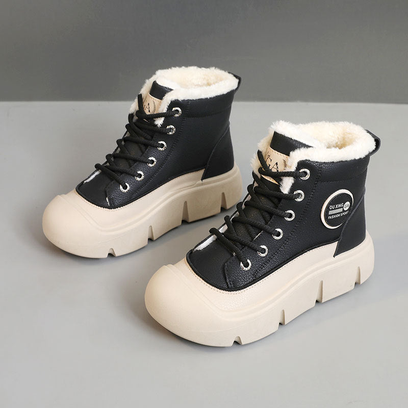 Damen warme High-Top Sneakers mit dämpfender Sohle und kuscheligem Innenfutter EB