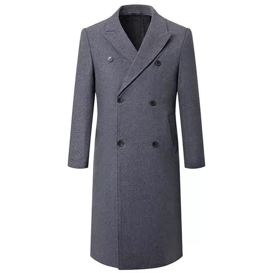 Herren eleganter Doppelt verschlussschnitt Mantel mit traditionellen Kragen EB