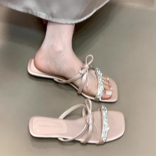 Damen elegante Sandalen mit funkelndem Schmuckdetail EB