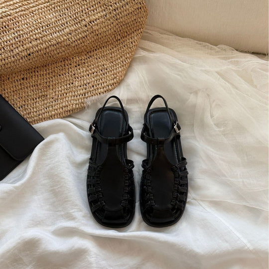 Damen Komfortable Sandalen mit dekorativem Riemendesign und atmungsaktivem Fußbett EB