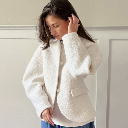Damen Elegante und oversized Blazerjacke EB