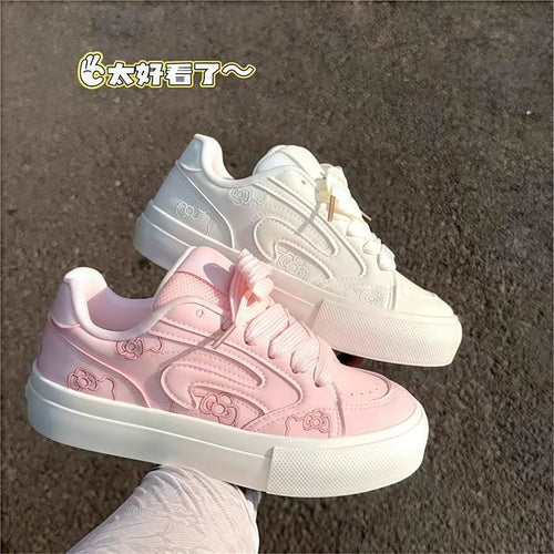 Damen Sportliche Sneakers mit floralem Print und dämpfender Sohle EB