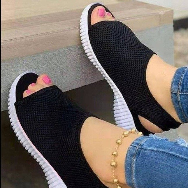 Damen Atmungsaktive Sandalen mit rutschfester Sohle und offenem Zehenbereich EB