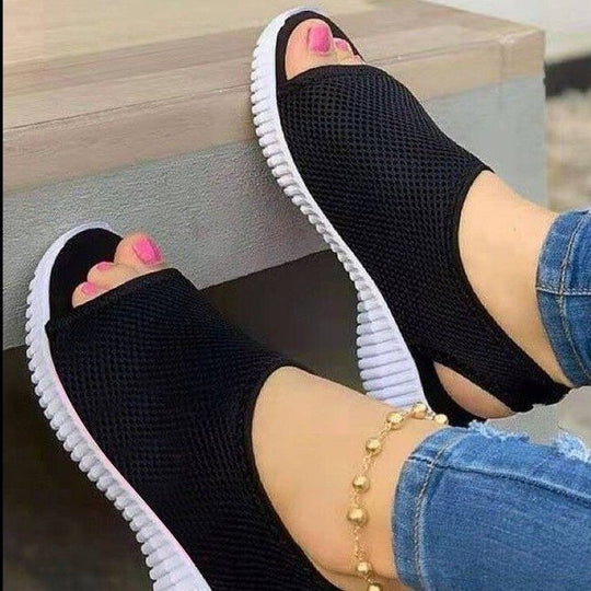 Damen Atmungsaktive Sandalen mit rutschfester Sohle und offenem Zehenbereich EB