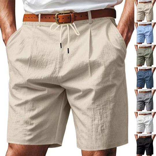 Herren nan knielange leichte Funktionsshorts mit Elastikbund, Kordelzug und tiefen Eingrifftaschen EB