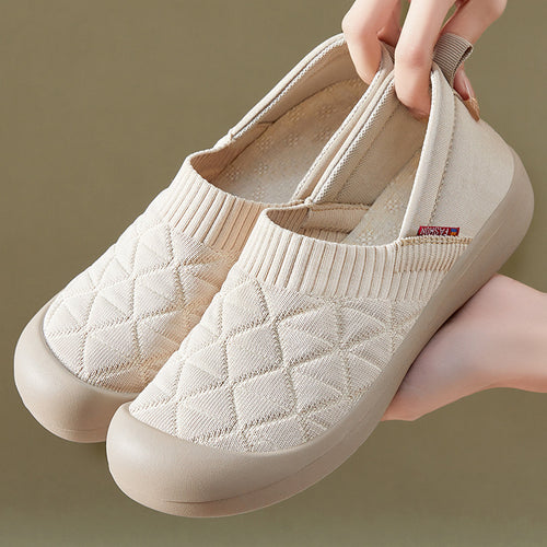Damen Komfortable Slip-On Freizeitschuhe mit elastischer Sohle EB