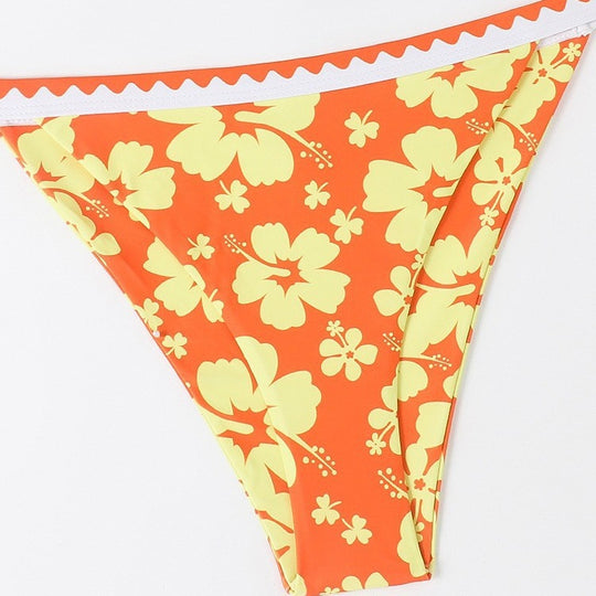 Damen Bikini-Set mit floralem Design und trendy Trägerdetails EB