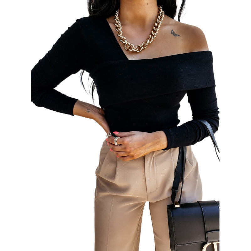 Damen asymmetrisches One-Shoulder-Top EB