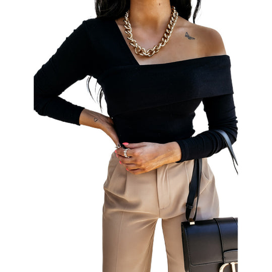 Damen asymmetrisches One-Shoulder-Top EB