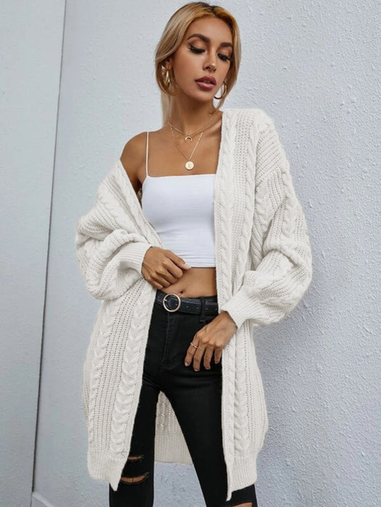 Damen Grobstrick-Kimono-Cardigan mit hochwertiger Rippstruktur EB