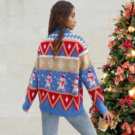 Damen Pullover mit festlichem Weihnachtsmotiv und lässigem Schnitt EB