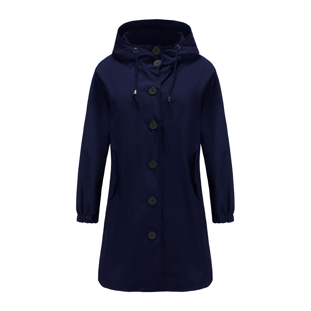 Damen modische Übergangsjacke mit verstellbarer Kapuze und praktischen Taschen EB