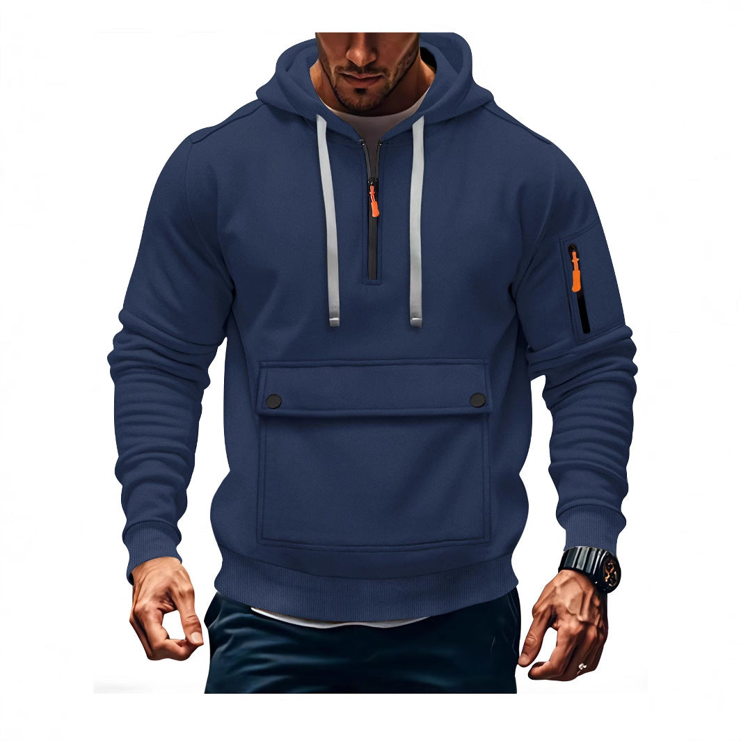 Herren lässige Kapuzenpullover mit praktischen Taschen EB