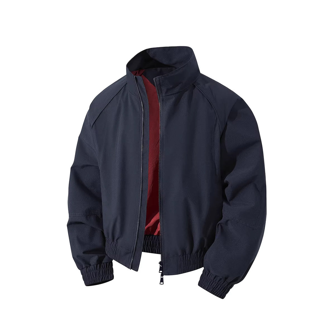 Herren leichter Windblouson mit hochgeschlossenem Kragen, zweiwege-reißverschluss und elastischem Kordelbund EB