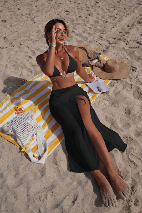 Damen Bikini mit elegantem Schnitt und modisch transparentem Rock EB