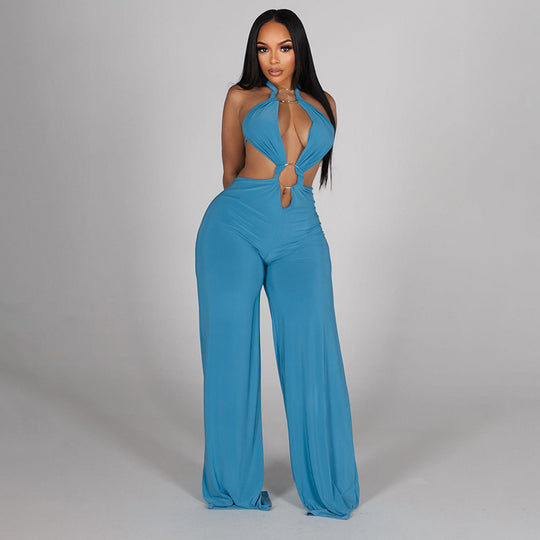 Damen Einteiler mit tiefem V-Ausschnitt und eleganten Cut-Outs EB