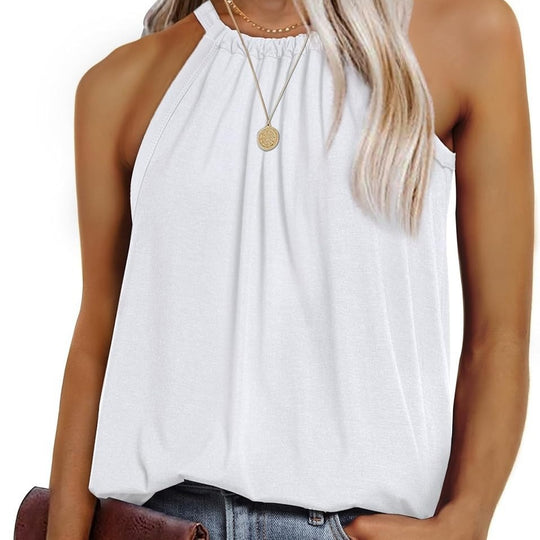 Damen Elegantes Trägershirt mit raffinierten Falten EB