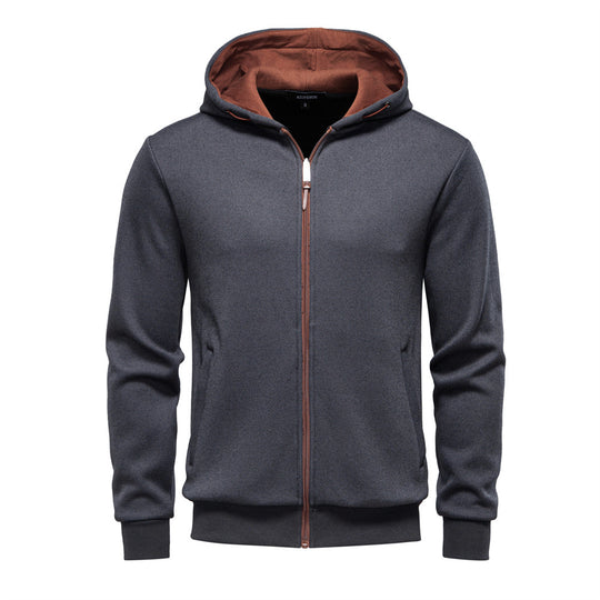 Herren funktionale Sweatjacke mit praktischer Kapuze und modernem Reißverschluss EB