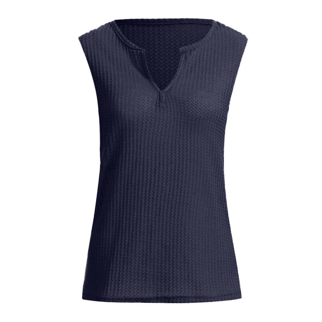 Damen Sportliches Oberteil mit strukturierter Oberfläche und V-Ausschnitt EB