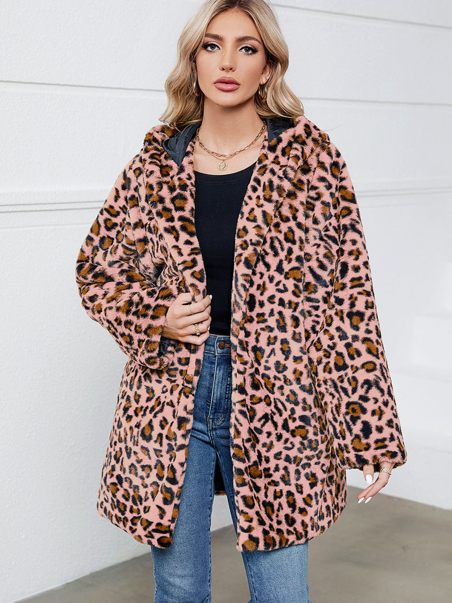 Damen futuristische Leopardenfelljacke EB